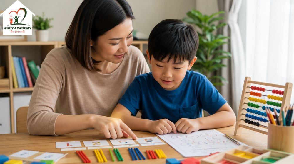 Cha mẹ hỗ trợ trẻ khuyết tật học tập bằng học liệu trực quan