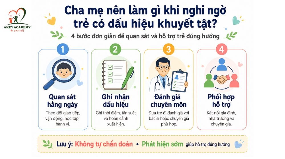 Cha mẹ nên làm gì khi nghi ngờ trẻ có dấu hiệu khuyết tật
