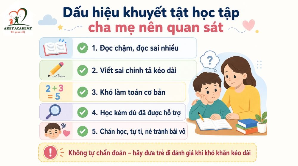 Dấu hiệu khuyết tật học tập ở trẻ cha mẹ nên quan sát