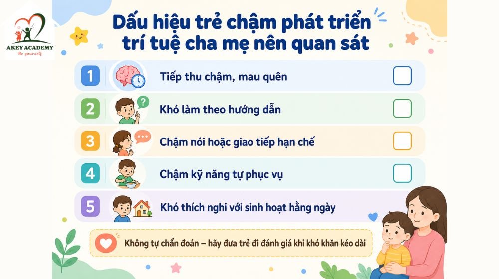 Dấu hiệu trẻ chậm phát triển trí tuệ cha mẹ nên quan sát