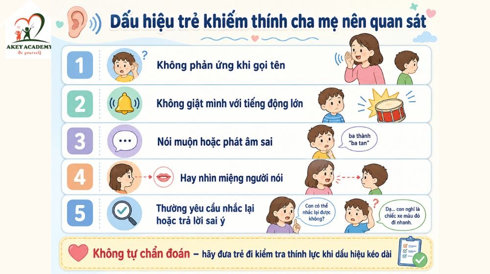 Dấu hiệu trẻ khiếm thính cha mẹ nên quan sát