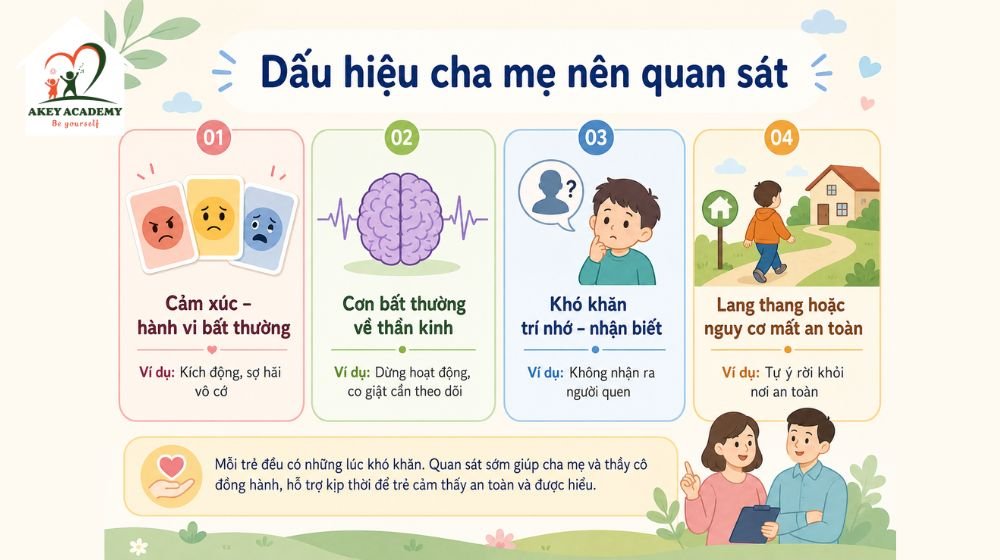 dấu hiệu trẻ khuyết tật thần kinh tâm thần cha mẹ nên quan sát