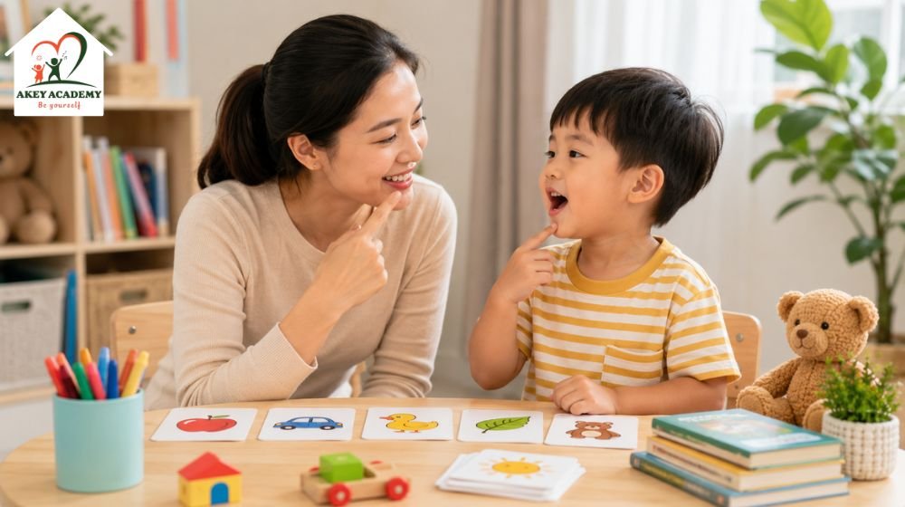 Luyện phát âm qua trò chơi giúp trẻ hứng thú giao tiếp hơn.