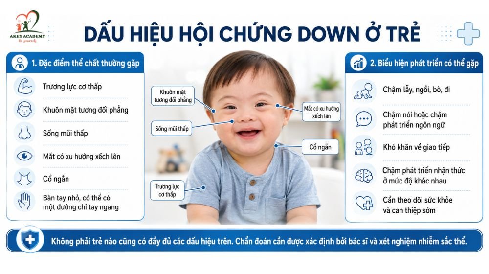 Dấu hiệu thường gặp của hội chứng down ở trẻ