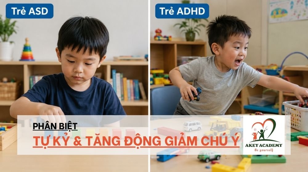 Phân biệt tự kỷ và tăng động giảm chú ý