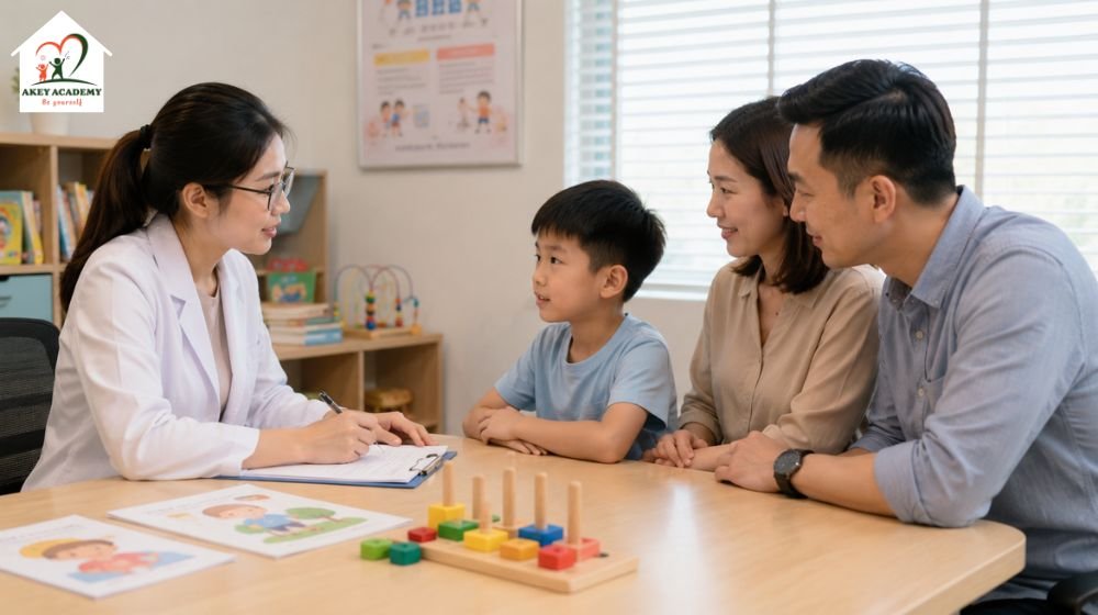 Trẻ có biểu hiện tic được chuyên gia đánh giá để xác định khó khăn đi kèm.