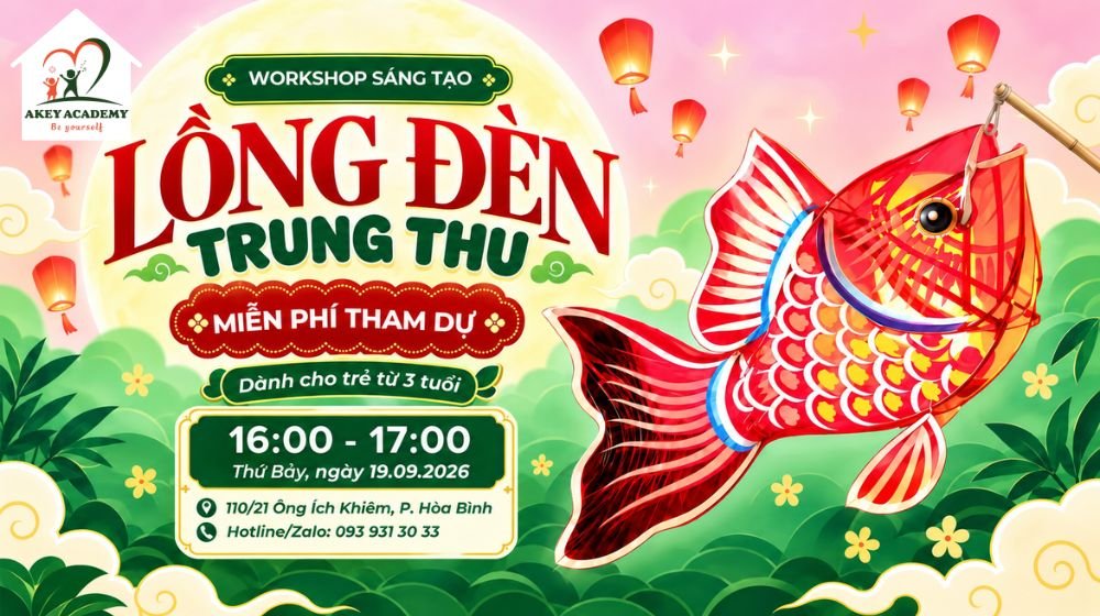 Workshop sáng tạo lồng đèn trung thu miễn phí cho trẻ tại AKey Academy