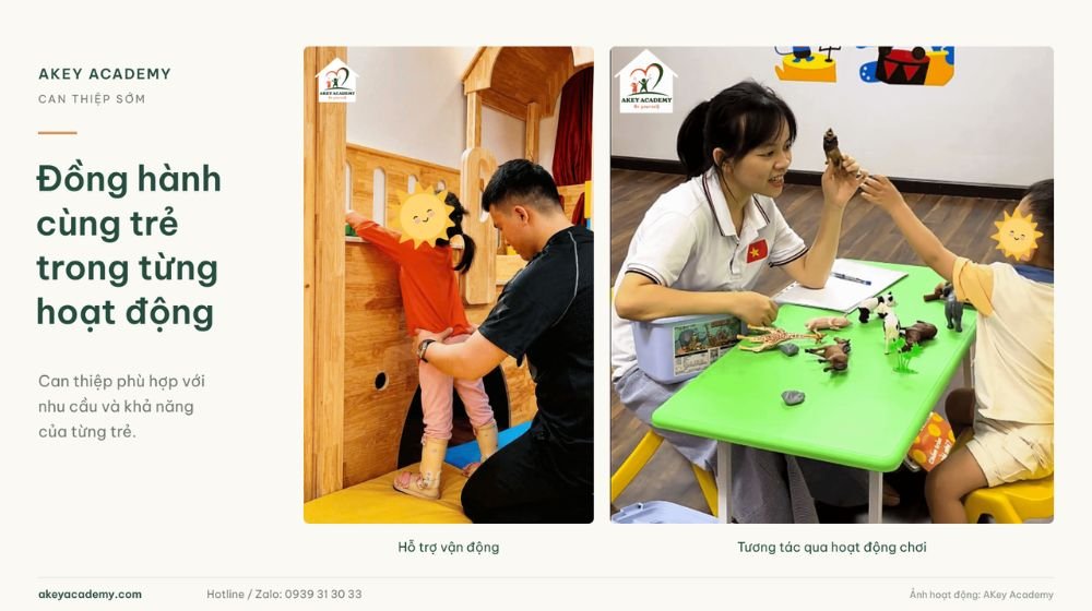 akey academy hỗ trợ trẻ vận động và tương tác qua hoạt động chơi trong buổi can thiệp cá nhân